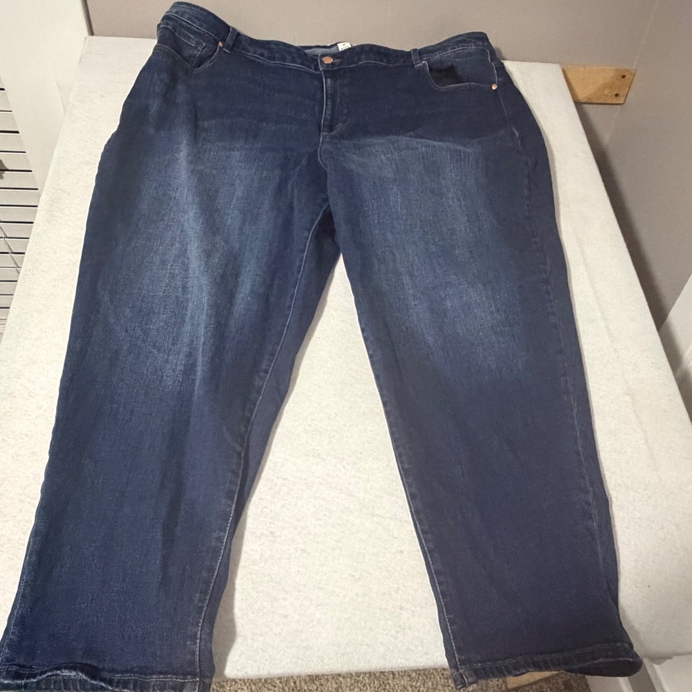 Lane Bryant Flex Magic Waistband Low-Rise Boyfriend Jeans Dark Wash Size 28